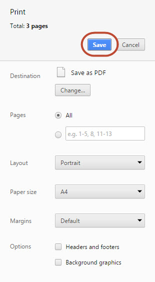 Save PDF in Chrome